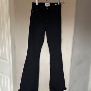 Frame Denim Black Flared High-Rise Jeans
